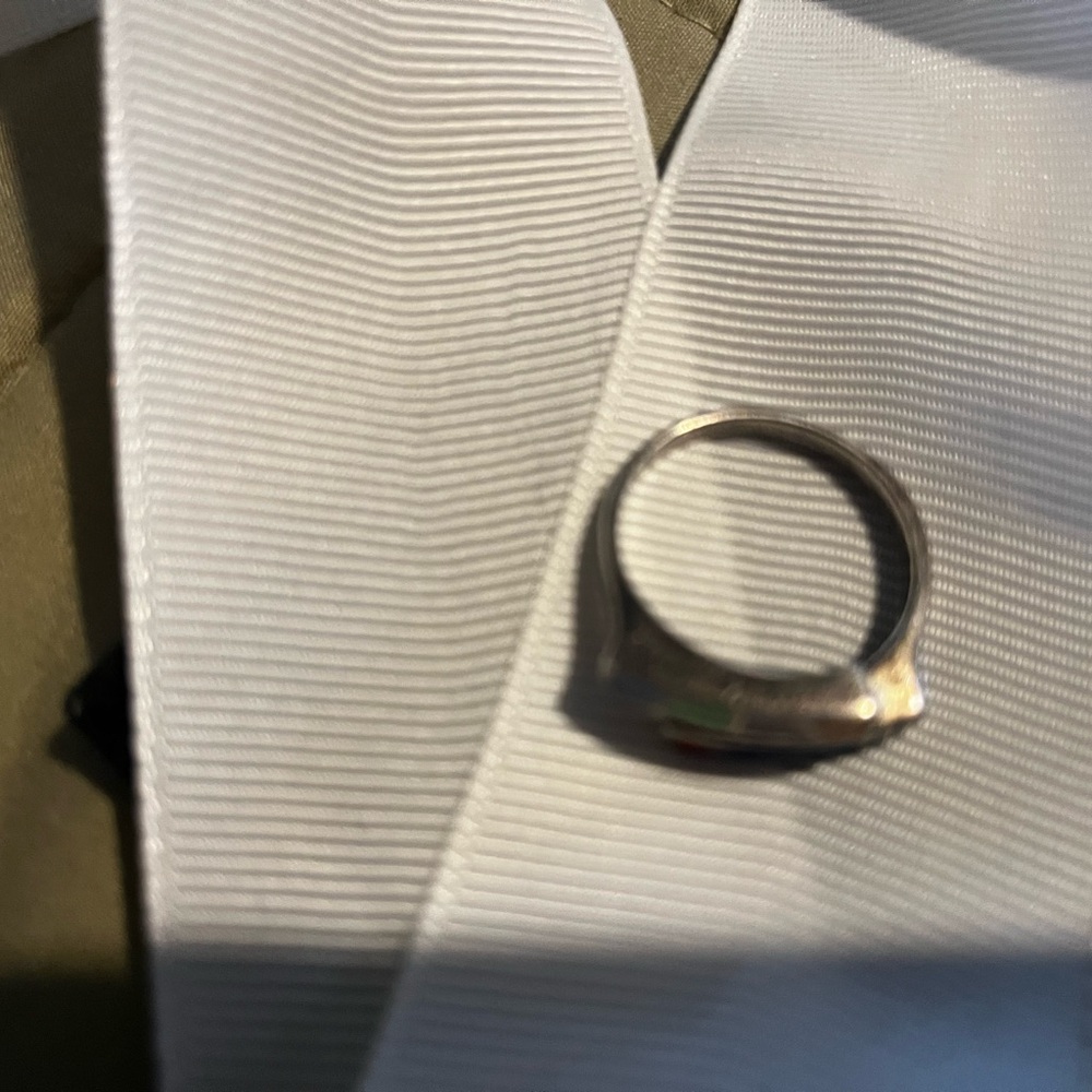 Colorful Mosaic Silver Ring - Picture 7 of 8